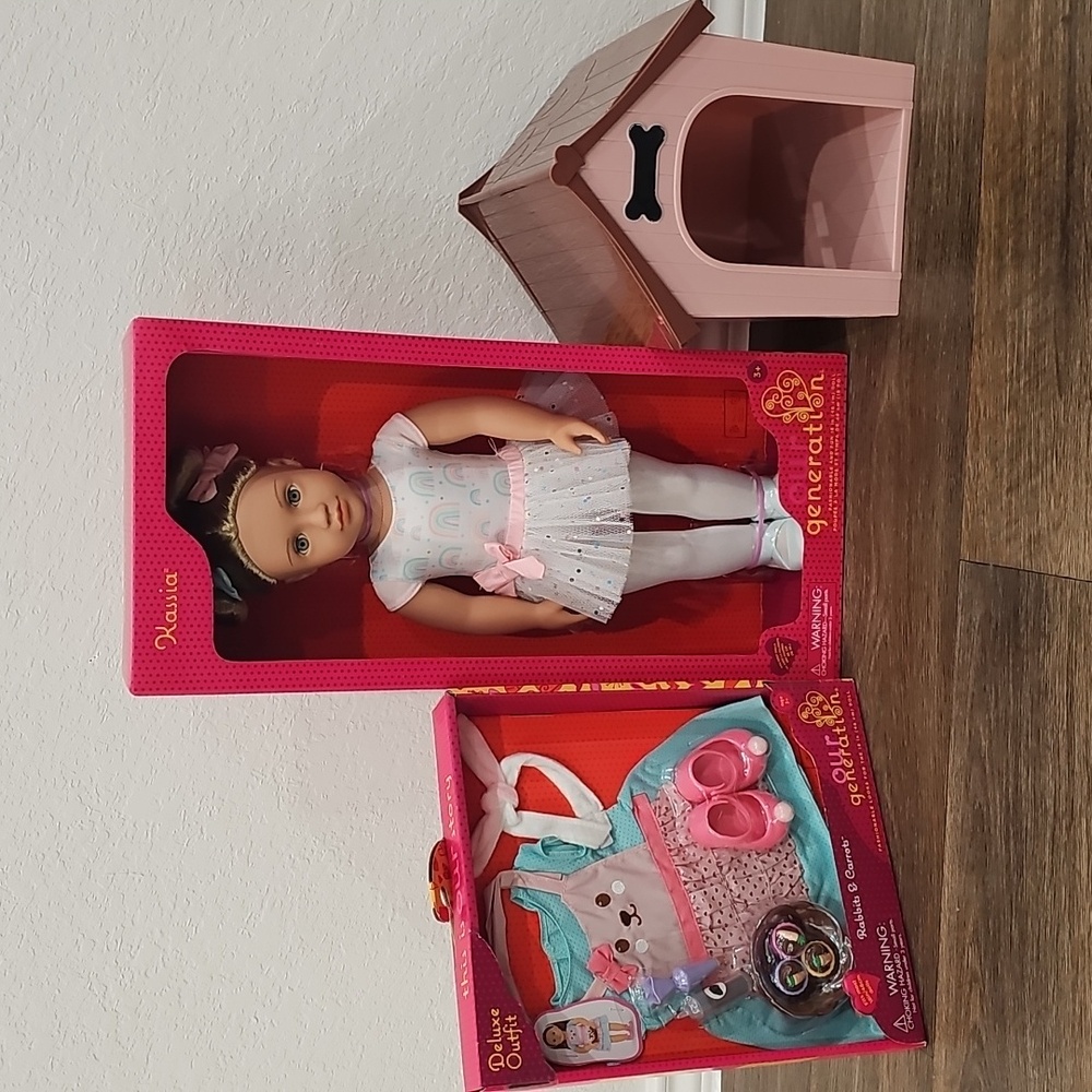 Our Generation Kassia Doll And Rabbits & Carrots Outfit